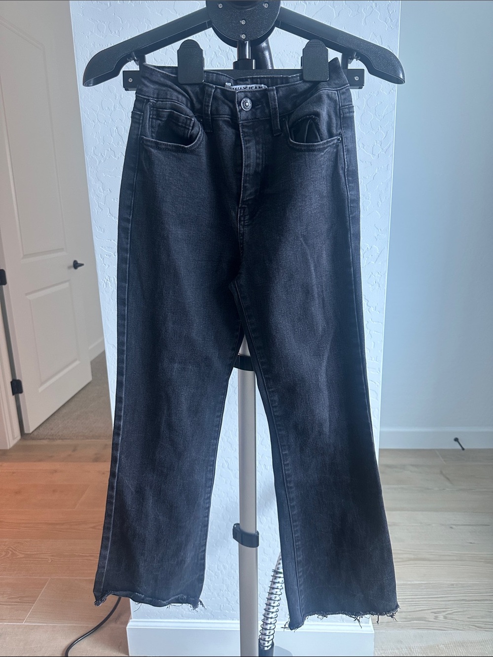 Wax Jean Black Wide-Leg High-Rise Jeans